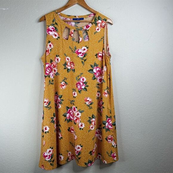 Apt. 9 Dresses & Skirts - Apt. 9 Women's XL Floral Sleeveless Sundress Mustard Yellow Summer Dress